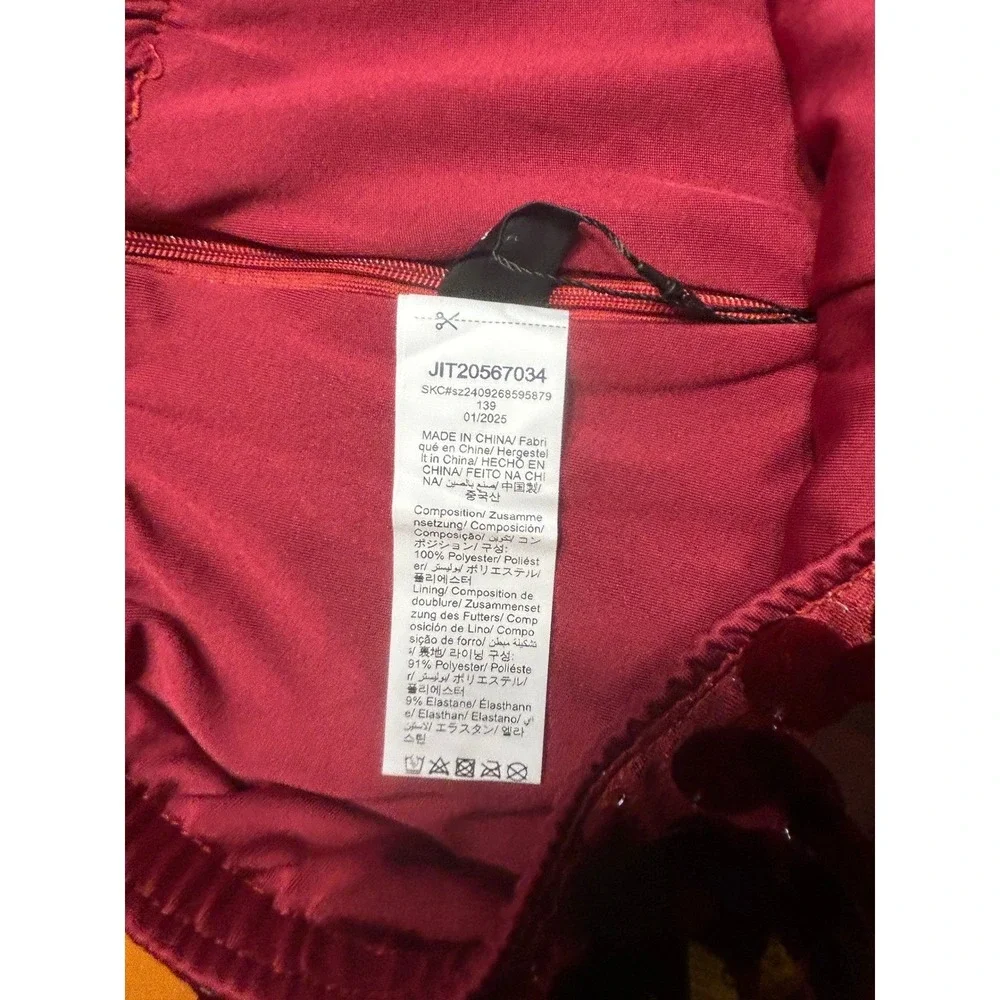 Y2K Festival Clubwear Burgundy Disc Sequin Mini‎ Skirt Party Night Out Disco